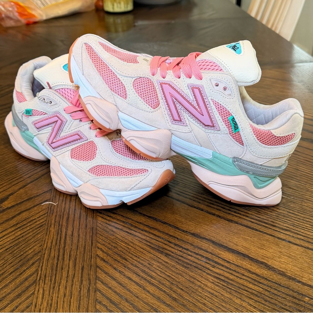 New Balance 9060 Pink, Mint & Coral Athletic Sneakers